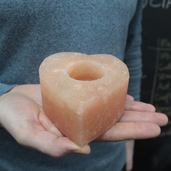 Bougeoirs en cristal de Sel de l’Himalaya - Petit Coeur