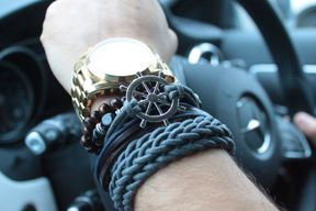 Set de Bracelet pour Homme - Vert & Naturel (assortis)