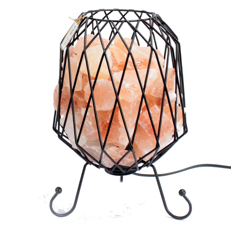 Lampe Support Cage Métal Unique – SANS Cristaux de Sel – avec Câble et Ampoule