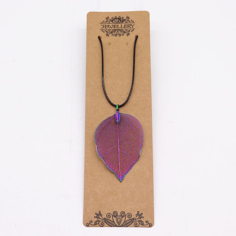 Collier - Feuille  Goutte - Lavande