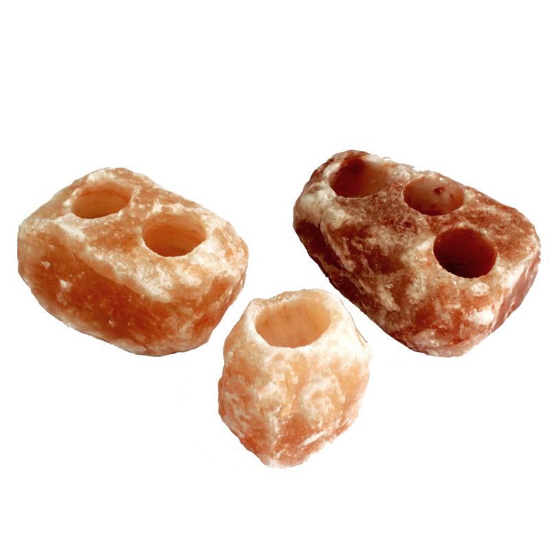 Bougeoir Naturel Cristal de Sel - 2 trous (2-2.5kg)