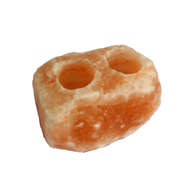 Bougeoir Naturel Cristal de Sel - 2 trous (2-2.5kg)