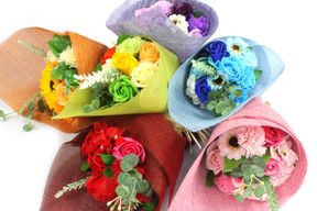 Bouquet de fleurs de savon- Orange