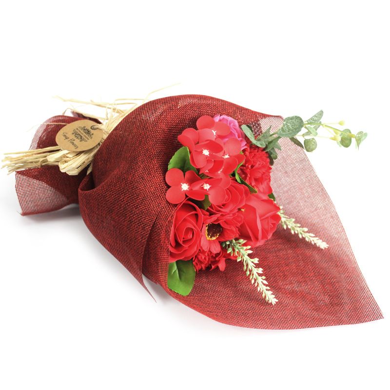 Bouquet de fleurs de savon- Rouge