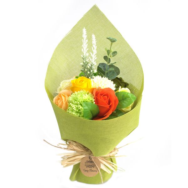 Bouquet de fleurs de savon - Vert/Jaune
