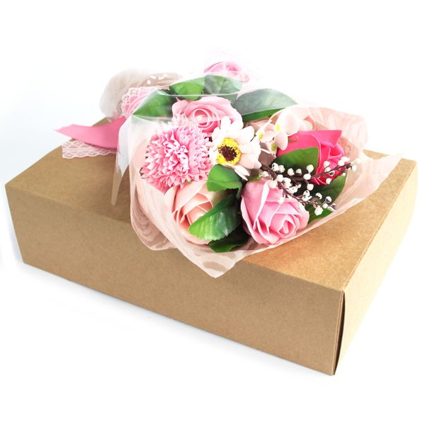 Bouquet de Savon Main et Boîte -Rose