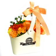 Bouquet de Savon et Panier- Orange