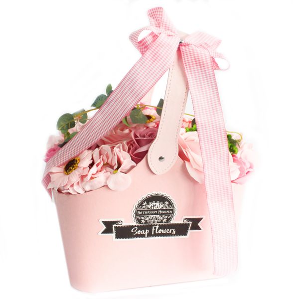 Bouquet de Savon et Panier - Rose