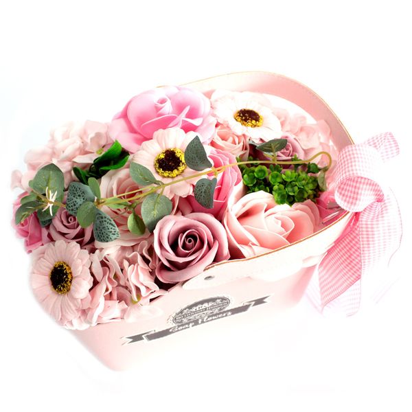 Bouquet de Savon et Panier - Rose