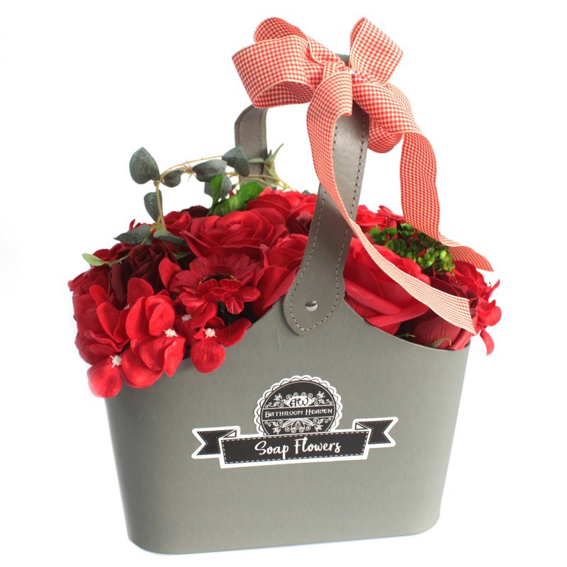 Bouquet de Savon et Panier- Rouge