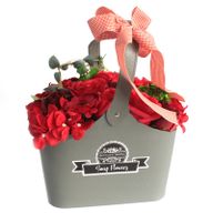 Bouquet de Savon et Panier- Rouge