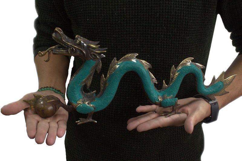 Fengshui - Grand Dragon avec Balle - 45cm
