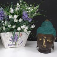 Grande Tête de Bouddha en Laiton Classique