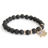 Bracelet Pierre Fine - Main de Fatma/ Agate Noire