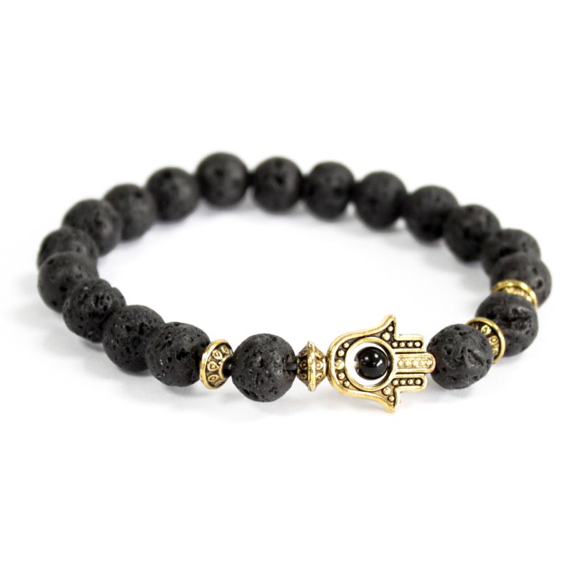 Bracelet Pierre Fine - Main de Fatma/ Pierre de Lave