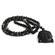 Collier Boho-Chic - Bouddha/ Pierre Noire