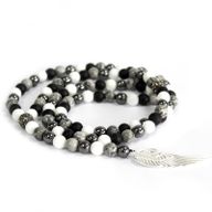 Collier Boho-Chic - Aile d'Ange/ Agate Grise