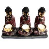 Bouddha Antique - Bougeoir 3 Bouddhas