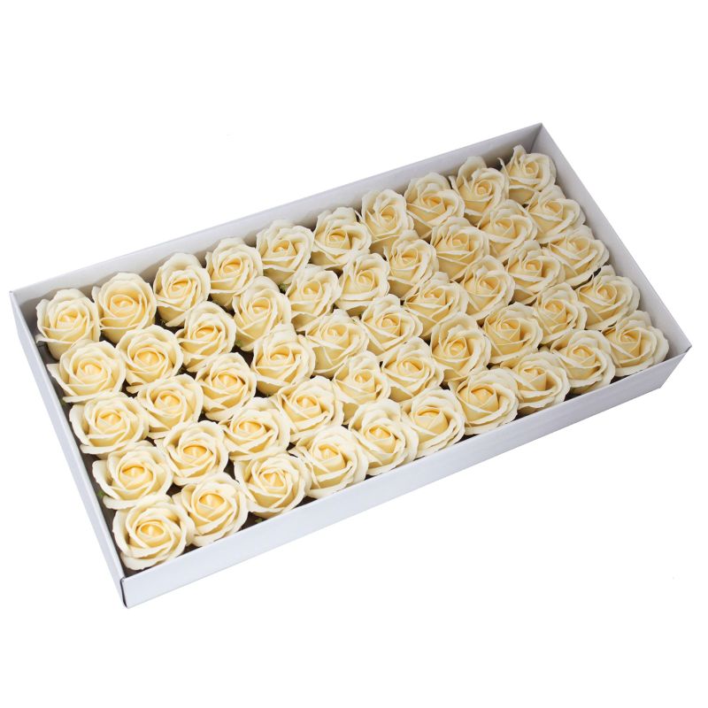 Roses de Savon  pour Bouquet- Medium/Ivoire