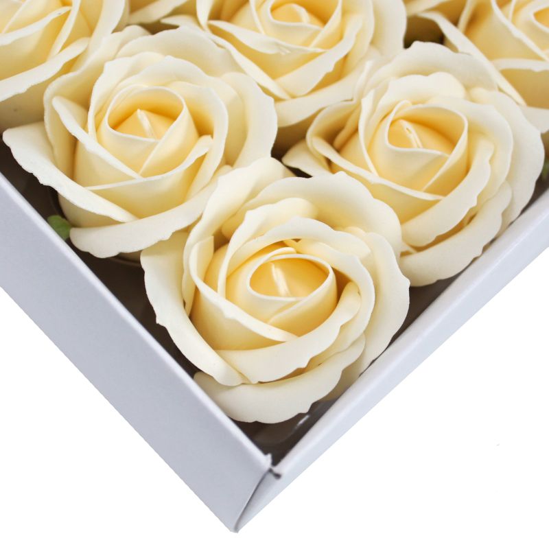 Roses de Savon  pour Bouquet- Medium/Ivoire