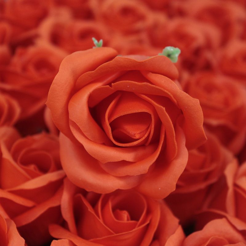 Roses de Savon  pour Bouquet- M/Orange foncé
