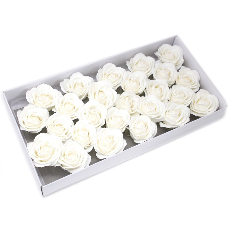 Roses de Savon  pour Bouquet- Larges/Blanc