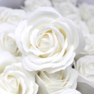 Roses de Savon  pour Bouquet- Larges/Blanc