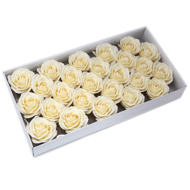 Roses de Savon  pour Bouquet- Larges Ivoire