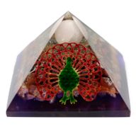 Grande Pyramide  Orgonite 80mm - Paon