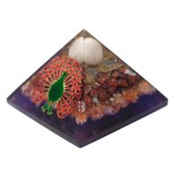 Grande Pyramide  Orgonite 80mm - Paon