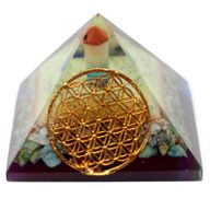 Grande Pyramide  Orgonite 80mm - Symbole Fleur de Vie