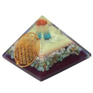 Grande Pyramide  Orgonite 80mm - Symbole Fleur de Vie