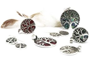 Boucles d'Oreilles  Argent Arbre de Vie  15mm- Ormeau