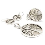 Boucles d'Oreilles  Argent Arbre de Vie 15mm - Nacre