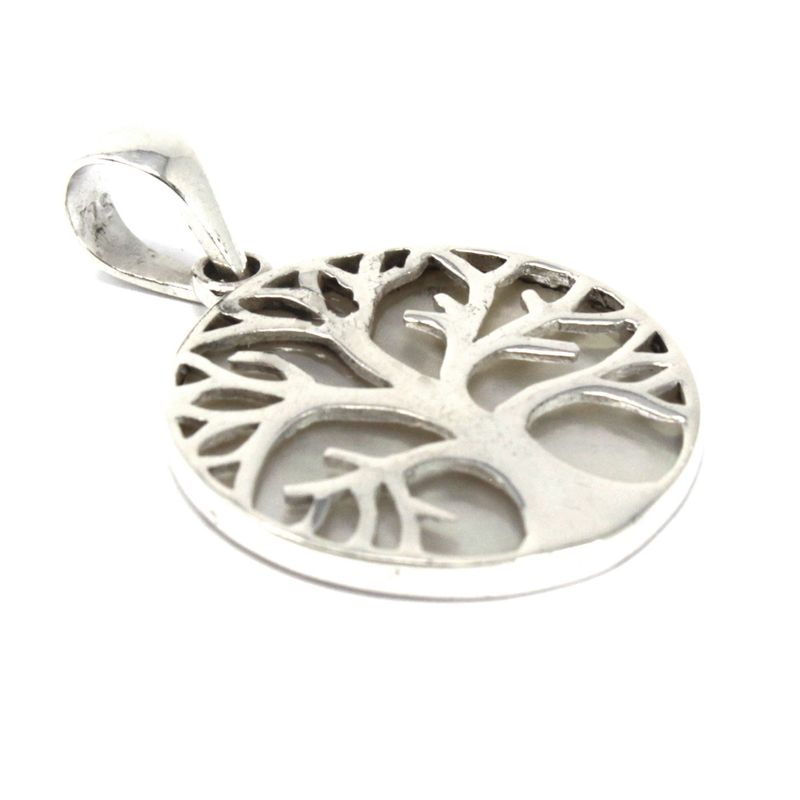 Pendentif Argent Arbre de Vie  22mm - Nacre