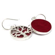 Boucles d'Oreilles  Argent Arbre de Vie 15mm - Coral Effect