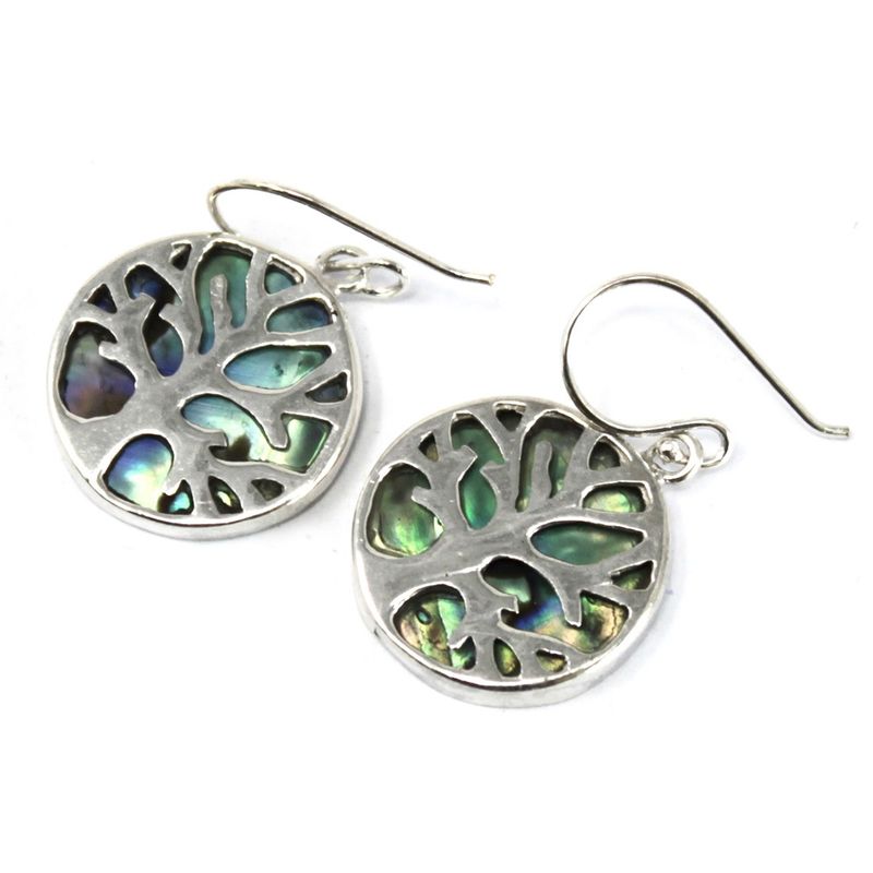 Boucles d'Oreilles  Argent Arbre de Vie  15mm- Ormeau