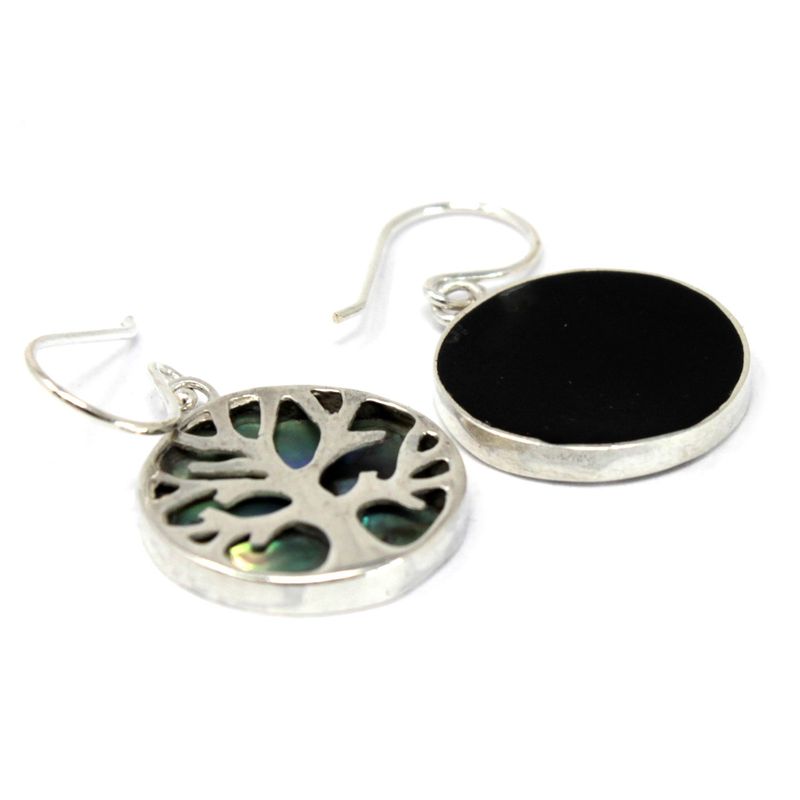 Boucles d'Oreilles  Argent Arbre de Vie  15mm- Ormeau
