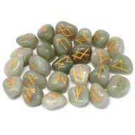 Pierres Runiques & Sachet - Aventurine Verte