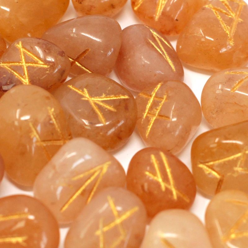 Pierres Runiques & Sachet - Aventurine Jaune