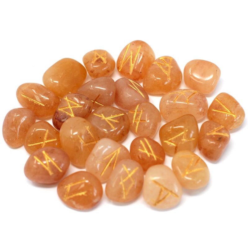 Pierres Runiques & Sachet - Aventurine Jaune