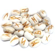 Pierres Runiques & Sachet - Agate Blanche