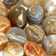 Pierres Runiques & Sachet - Agate Rubanée