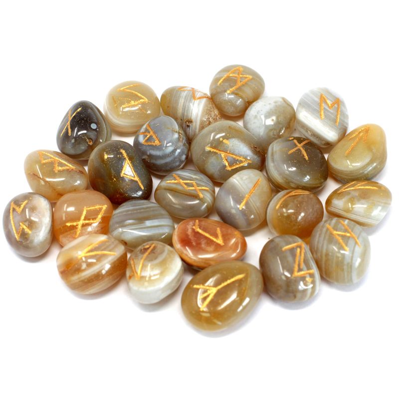 Pierres Runiques & Sachet - Agate Rubanée