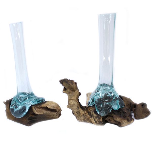 Vase en Verre Soufflé sur Racine - Long