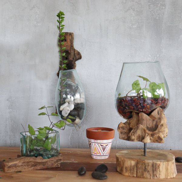 Vase en Verre Soufflé sur Racine - Asymétrique