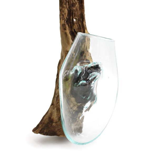 Vase en Verre Soufflé sur Racine - Asymétrique