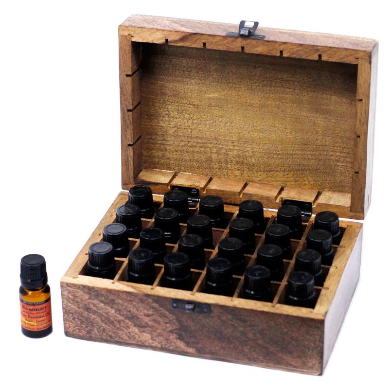 Boîte d'Aromathérapie en Manguier - AW (capacité de 24)