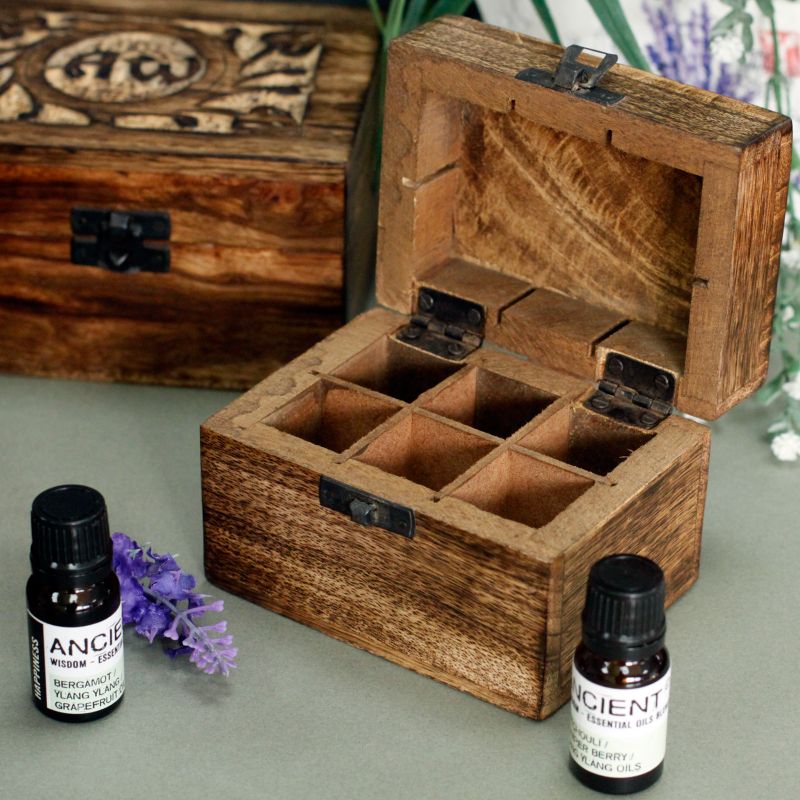 Boîte d'Aromathérapie en Manguier - AW (capacité de 24)