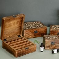 Boîte d'Aromathérapie en Manguier - Florale (capacité de 80)